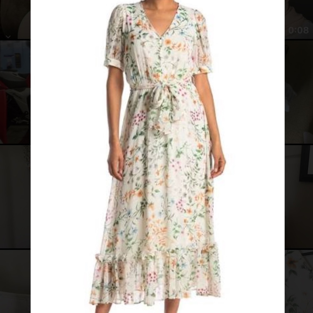 Calvin Klein Ditsy Floral Maxi Dress